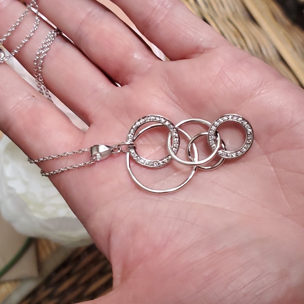 Infinity Rings Necklace - Adjustable Chain - Picture 4 of 9